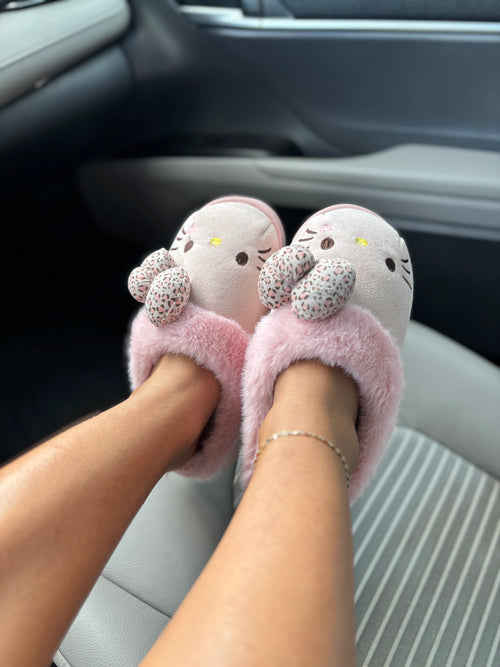 Fuzzy Hello Kitty Slippers