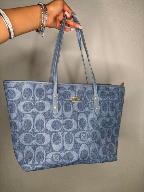 Denim Signature City Tote